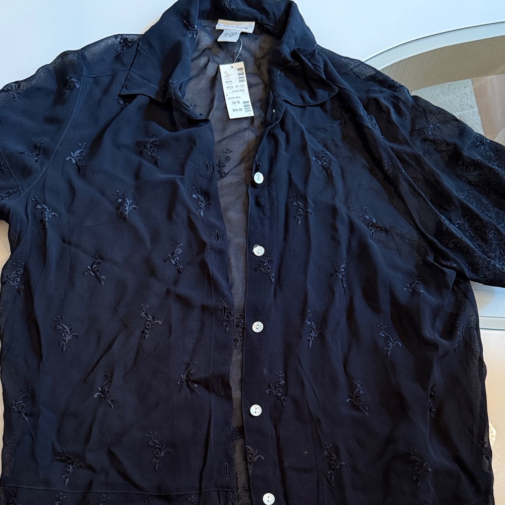 Avenue Black Embroidered Blouse